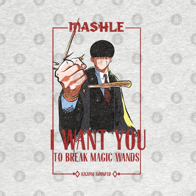 MASHLE: MAGIC AND MUSCLES (I WANT YOU) WHITE (GRUNGE STYLE) by FunGangStore